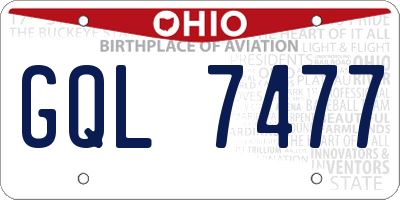 OH license plate GQL7477