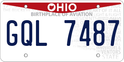 OH license plate GQL7487