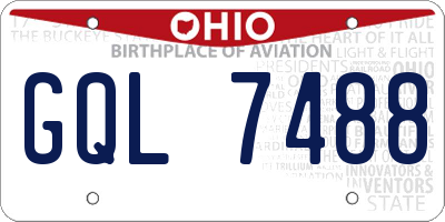 OH license plate GQL7488