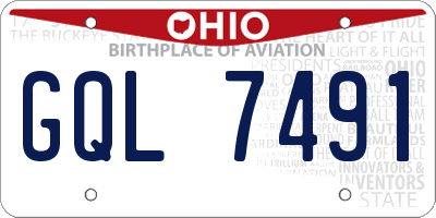 OH license plate GQL7491