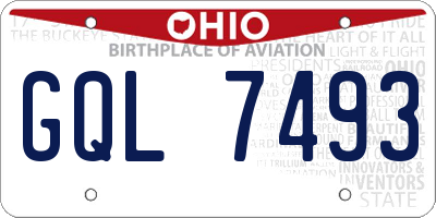 OH license plate GQL7493