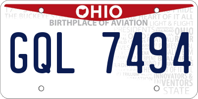 OH license plate GQL7494