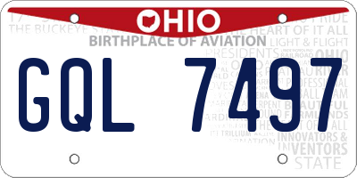 OH license plate GQL7497
