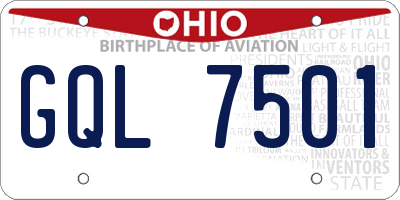 OH license plate GQL7501