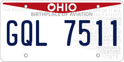 OH license plate GQL7511