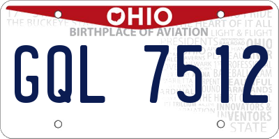 OH license plate GQL7512