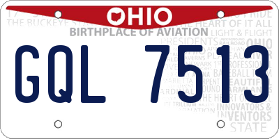 OH license plate GQL7513