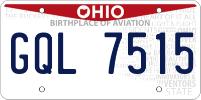 OH license plate GQL7515