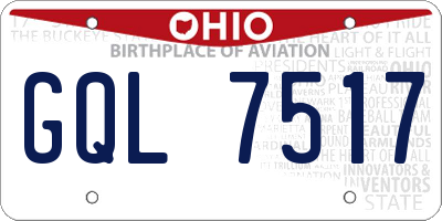 OH license plate GQL7517