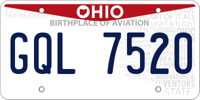 OH license plate GQL7520