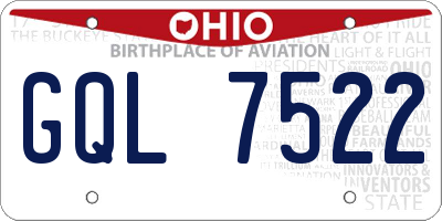 OH license plate GQL7522