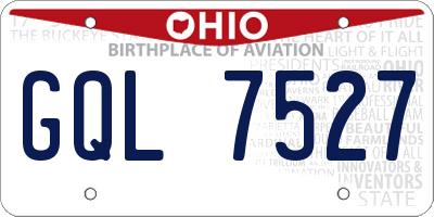 OH license plate GQL7527