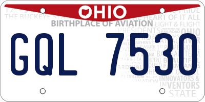 OH license plate GQL7530