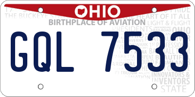 OH license plate GQL7533