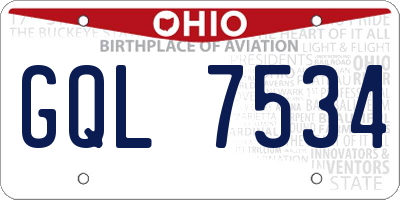 OH license plate GQL7534