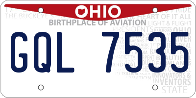 OH license plate GQL7535