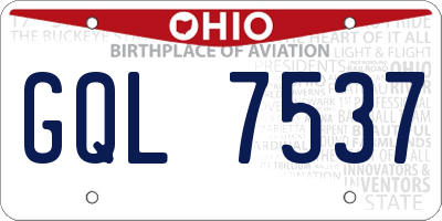 OH license plate GQL7537