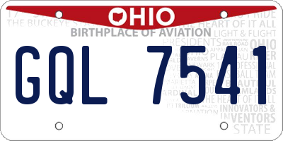 OH license plate GQL7541