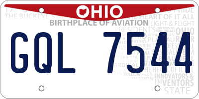 OH license plate GQL7544