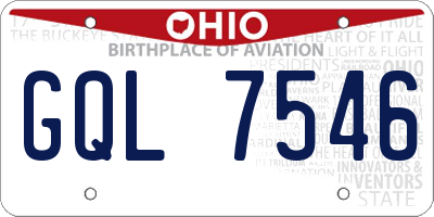 OH license plate GQL7546