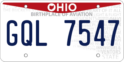 OH license plate GQL7547