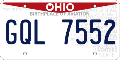 OH license plate GQL7552