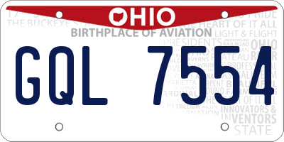 OH license plate GQL7554