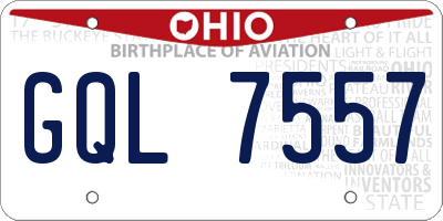 OH license plate GQL7557