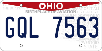 OH license plate GQL7563