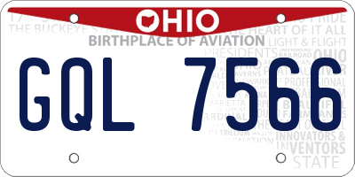 OH license plate GQL7566