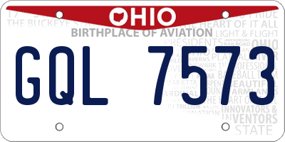 OH license plate GQL7573