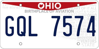 OH license plate GQL7574