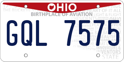 OH license plate GQL7575
