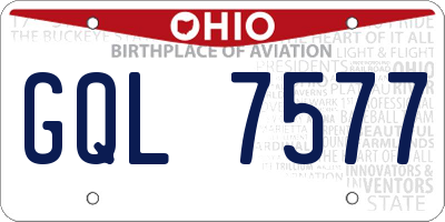 OH license plate GQL7577