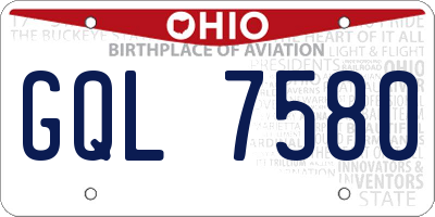 OH license plate GQL7580