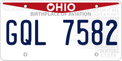 OH license plate GQL7582