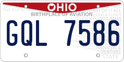OH license plate GQL7586