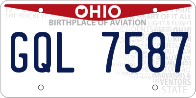 OH license plate GQL7587