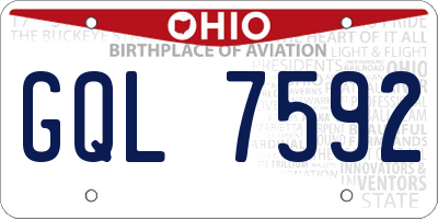 OH license plate GQL7592