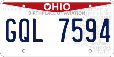 OH license plate GQL7594
