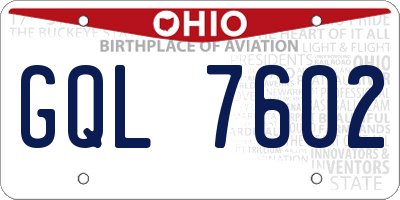 OH license plate GQL7602