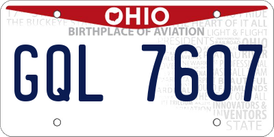 OH license plate GQL7607