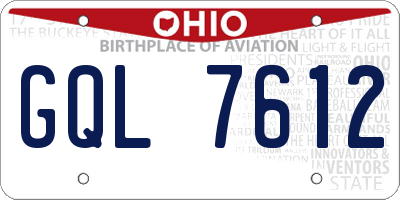 OH license plate GQL7612