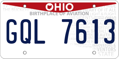 OH license plate GQL7613