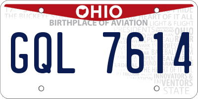 OH license plate GQL7614