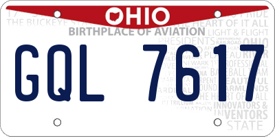 OH license plate GQL7617