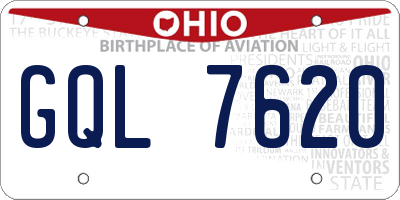 OH license plate GQL7620