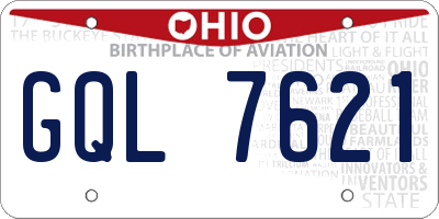 OH license plate GQL7621