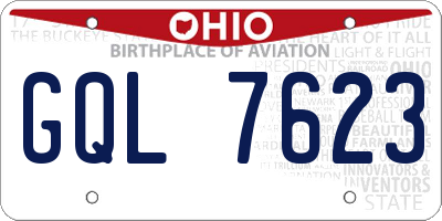OH license plate GQL7623