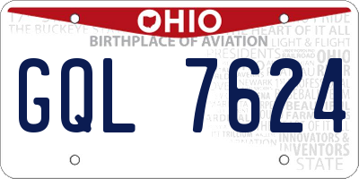 OH license plate GQL7624